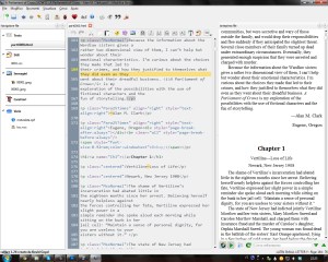 Questo invece è come funziona l'editor di Calibre con lo stesso libro, ma in formato AZW3, per il Kindle. È luuungo, ma a parte questo non noto differenze.